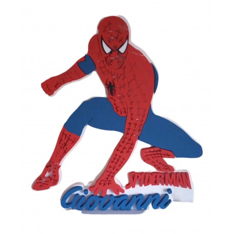 "Sagoma Personalizzata in Polistirolo Spiderman per Compleanno - Nome e Numero - Altezza 70 cm"