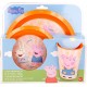 Set Pappa Plastica 3 Pezzi Peppa Pig - Piatto Fondo, Piatto Piano e Bicchiere