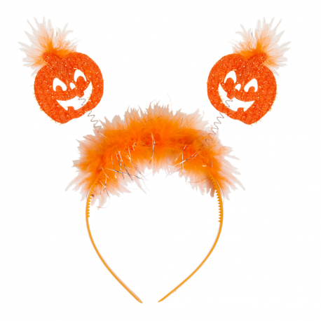 Cerchietto per Capelli con Zucche a Molla – Accessorio Halloween Divertente