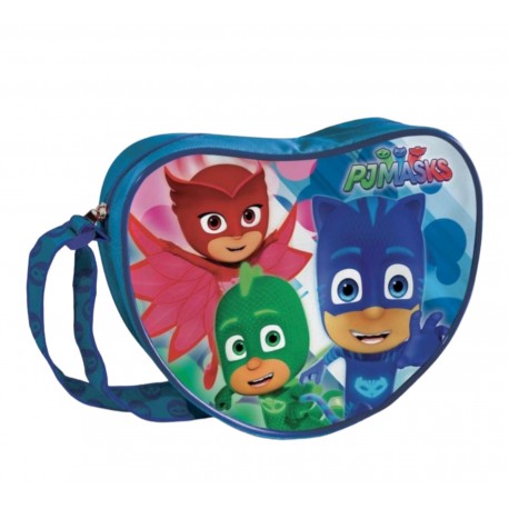 Borsa a Tracolla PJ Masks per Bambini a Forma di Cuore 15x14 cm Leggera e Colorata