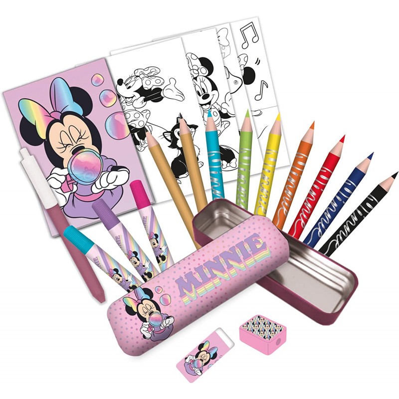 Set cancelleria Disney Minnie con colori e accessori bambina 25pz Topolina  - Non Solo Disney