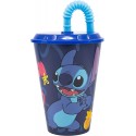 Bicchiere con Cannuccia Lilo & Stitch Disney in Plastica - 430 ml