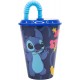 Bicchiere con Cannuccia Stitch 430ml - Ideale per Sport, Scuola e Tempo Libero dei Bambini