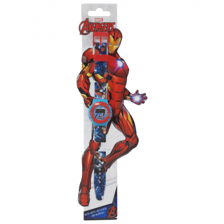 Orologio Digitale Avengers Marvel per Bambini in Confezione Sagomata, Lunghezza 22 cm