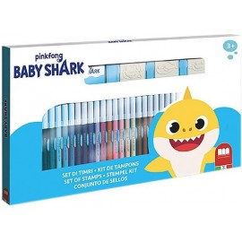 "Valigetta Baby Shark con 36 Pennarelli Lavabili Giotto e Accessori per Disegno Dimensione 45x28x13 cm