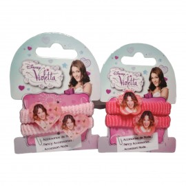 Blister 4 Elastici per Capelli Violetta Disney - Con Applicazione a Forma di Cuore  Perfetti per Bambini