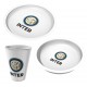 Set Pappa Plastica 3 Pezzi F.C. Inter - Prodotto Ufficiale con Piatto Fondo, Piatto Piano e Bicchiere