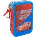 Astuccio Scuola 3D Cars Disney Saetta McQueen - Multiscomparto 3 Zip con Portacolori e Pennarelli Giotto