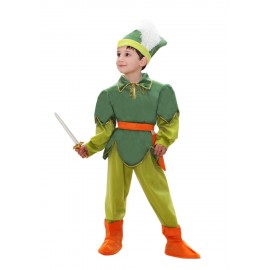 Costume Peter Pan per Bambino Abito Travestimento Carnevale Taglie 3-5 Anni