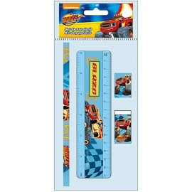 kIt scuola 5 pezzi Blaze Disney Matita Notes Gomma Righello Temperino Bambino