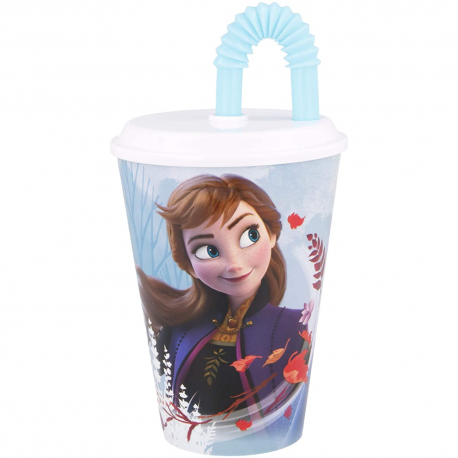 Bicchiere con cannuccia Frozen Disney 430ml Bicchieri Scuola e Tempo Libero Bambina