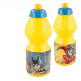 Borraccia Plastica Batman & Robin con Beccuccio Retrattile - 400 ml per Scuola e Sport