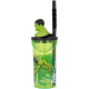 Bicchiere con Cannuccia Ripiegabile Hulk Marvel 3D | Personaggio BPA Free 360 ml per Bambini