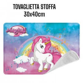 Tovaglietta in Tessuto Unicorno - Lavabile e Resistente al Calore, 40 x 30 cm, Colazione Pranzo