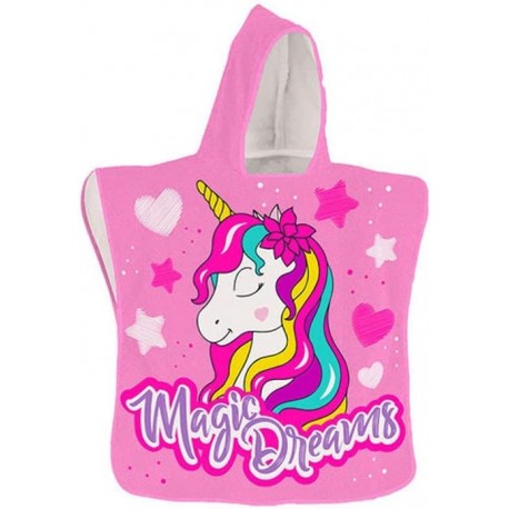 Asciugamano Poncho con Cappuccio Disney Unicorno Bambina 100x50cm