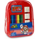 "Zaino Super Mario Bros con Pennarelli Giotto, Timbrini e Album da Colorare - Set Creativo Completo per Bambini"