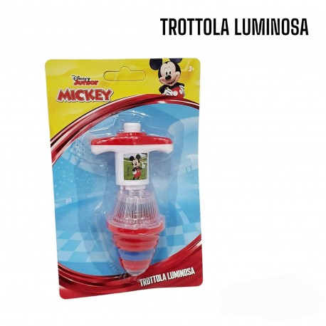 Gadget Compleanno Gioco Trottola Luminosa in Blister Mickey Disney Topolino regalini fine festa Bambino