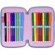 Astuccio Scuola Multiscomparto 44 Pz. Principesse Disney con 3 Zip - Aurora, Belle, Mulan