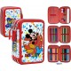 "Astuccio Scuola Multiscomparto Mickey Disney 44 Pezzi - 3 Zip con Porta Colori Giotto - 20x13x6 cm"