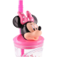 Bicchiere con cannuccia ripiegabile Minnie Disney personaggio 3D Bpa Free 360 ml Bambina