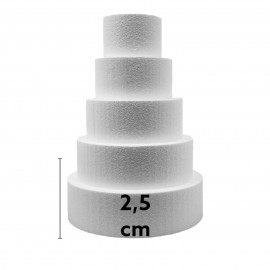  Basi Tonde per Torte in Polistirolo – Diametri da 10 a 50 cm, Altezza 2,5 cm