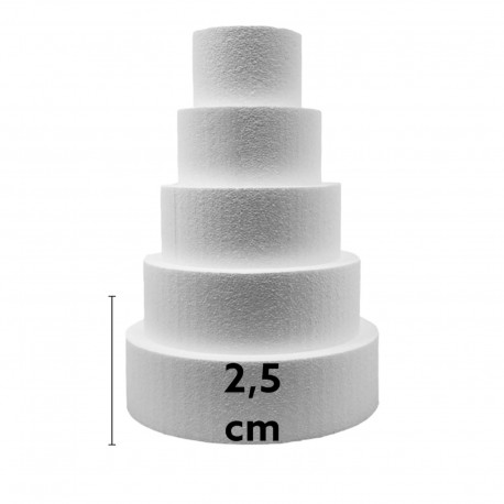  Basi Tonde per Torte in Polistirolo – Diametri da 10 a 50 cm, Altezza 2,5 cm