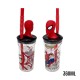 Bicchiere con Cannuccia Ripiegabile Spiderman Marvel 3D, 360 ml, BPA Free, Plastica Sicura per Bambini