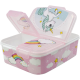 Portapranzo Contenitore Multiscomparto Unicorno Disney - 18 x 13,5 x 5,5 cm per Scuola e Tempo Libero