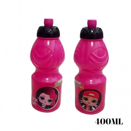 Borraccia Plastica LOL con Beccuccio Retrattile - 400 ml per Scuola e Sport