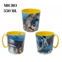 Tazza in Plastica per Microonde 350 ml - Design Batman - Mug per Scuola e Tempo Libero