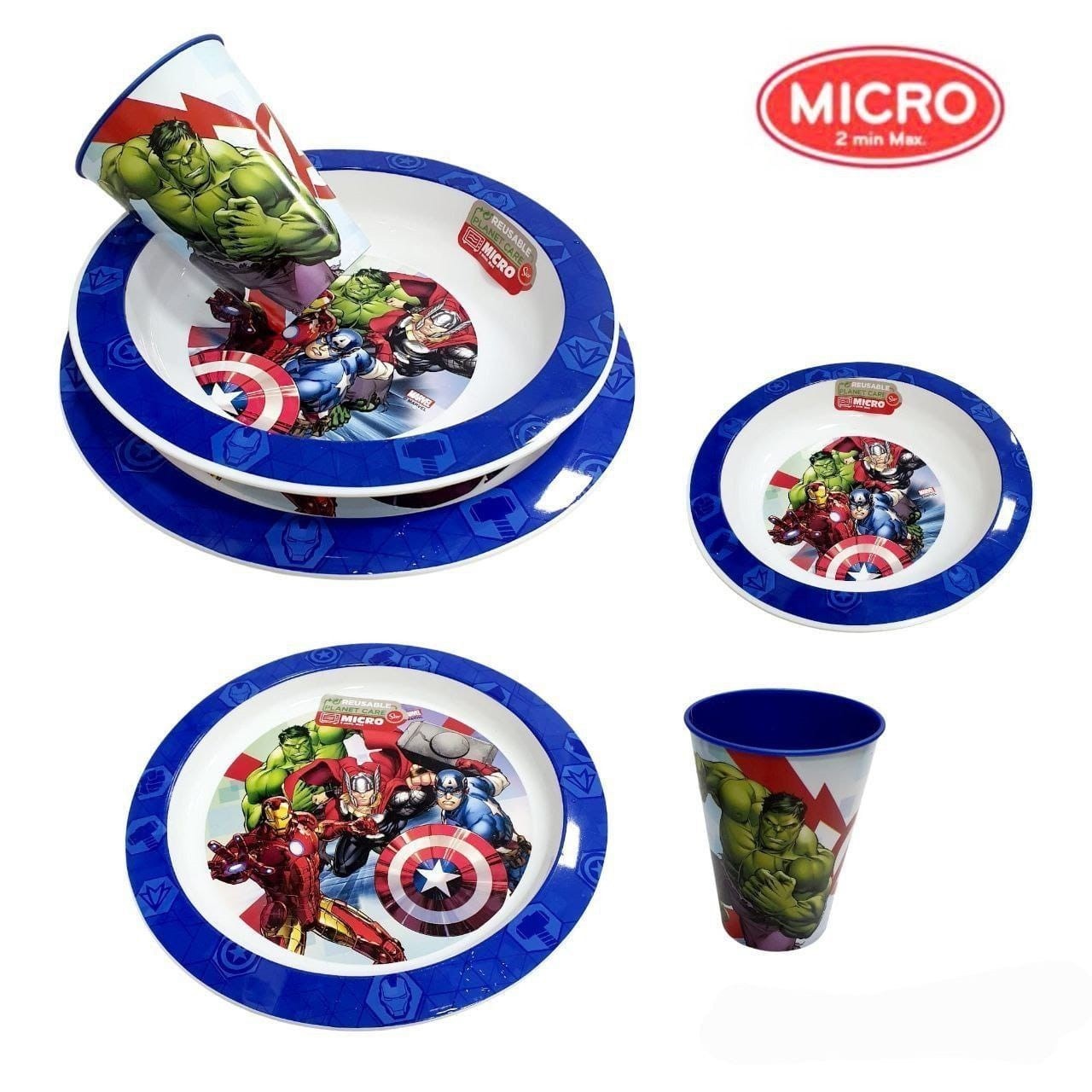 MARVEL SPIDERMAN Set Piatto Piano + Tazza per bambini, Set