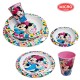 Set Pappa Per Microonde 3 Pezzi Minnie Piatto Fondo Piano Piano Bicchiere Disney Bambina