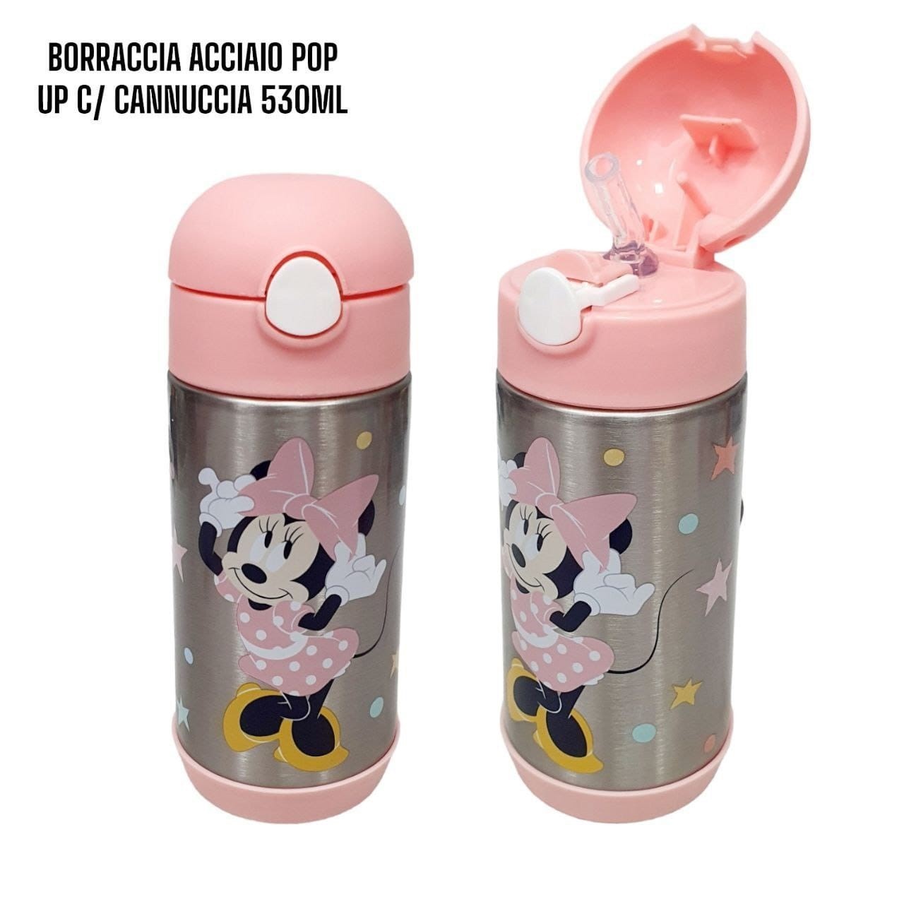 Disney Minnie Mouse Borraccia Termica in Acciaio 500 ml con