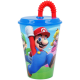 Bicchiere con Cannuccia Super Mario Bros in Plastica - 430 ml