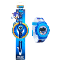 Orologio da Polso Digitale per Bambini Sonic - Confezione Regalo Sagomata, Lunghezza Totale 22 cm