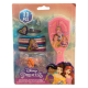 Set Accessori Capelli Principesse Disney - 11 Pezzi: 7 Elastici, 2 Clic Clac, 1 Pinza, 1 Spazzola - Confezione Regalo