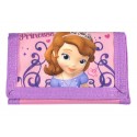 Portafoglio Principessa Sofia Disney con Chiusura Velcro, Scomparti e Portamonete Glitterato - 13x9 cm