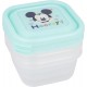 Set di 3 Contenitori per Alimenti Disney Baby Mickey Mouse - Senza BPA, Ideale per Trasporto e Conservazione