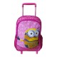 Zaino Trolley Minions Gregamo 3D Glitter per Bambini - Ideale per Scuola e Asilo, con Ruote Resistenti e Manico Telescopico