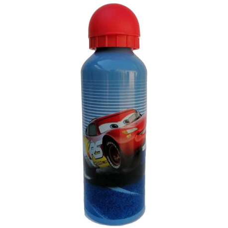  Borraccia in Alluminio Cars Disney Saetta McQueen con Beccuccio e Coperchio - 500ml