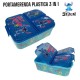  Portapranzo Contenitore Multiscomparto Stitch in PVC - 18 x 13,5 x 5,5 cm - Scuola e Tempo Libero