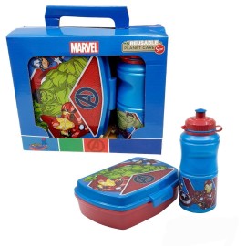 Set Pranzo Avengers Marvel: Borraccia 400 ml e Porta Merenda per Scuola e Tempo Libero