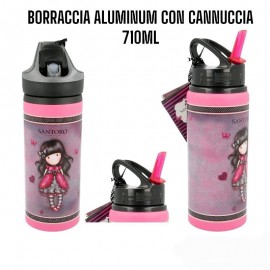 Borraccia Termica In Alluminio Con Moschettone Juventus Bianco Nero Thermos  Ragazzo Bambino - Non Solo Disney