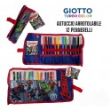 Astuccio Scuola Roll con 12 Pennarelli Giotto Avengers Marvel - Tombolino Portacolori 40x20cm