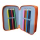 Astuccio Scuola 33 Pz. Multiscomparto Monocolore con 3 Zip - Colori Giotto, 20x12x7 cm