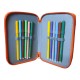 Astuccio Scuola 33 Pz. Multiscomparto Monocolore con 3 Zip - Colori Giotto, 20x12x7 cm