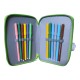 Astuccio Scuola 33 Pz. Multiscomparto Monocolore con 3 Zip - Colori Giotto, 20x12x7 cm