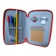  Astuccio Scuola 33 Pz. Multiscomparto Monocolore con 3 Zip - Colori Giotto, 20x12x7 cm