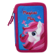 Astuccio Scuola Multiscomparto Unicorno Disney 3 Zip - Porta Colori Giotto 20x13x6 cm