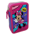 Astuccio Scuola 3D Minnie Disney Multiscomparto 3 Zip - Portacolori Pennarelli Giotto per Bambina